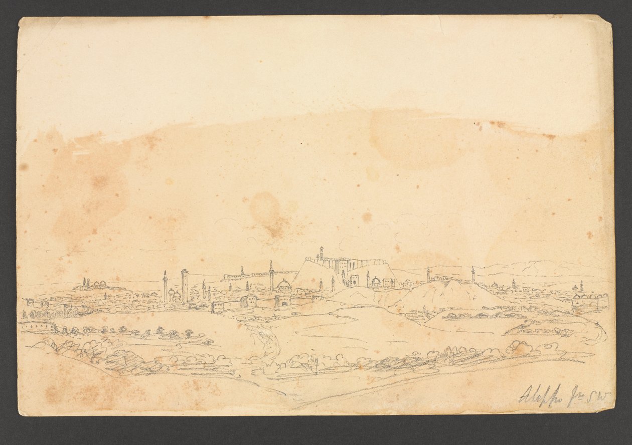 Aleppo vanuit het zuidwesten, Syrië door Frederick Peter Layard