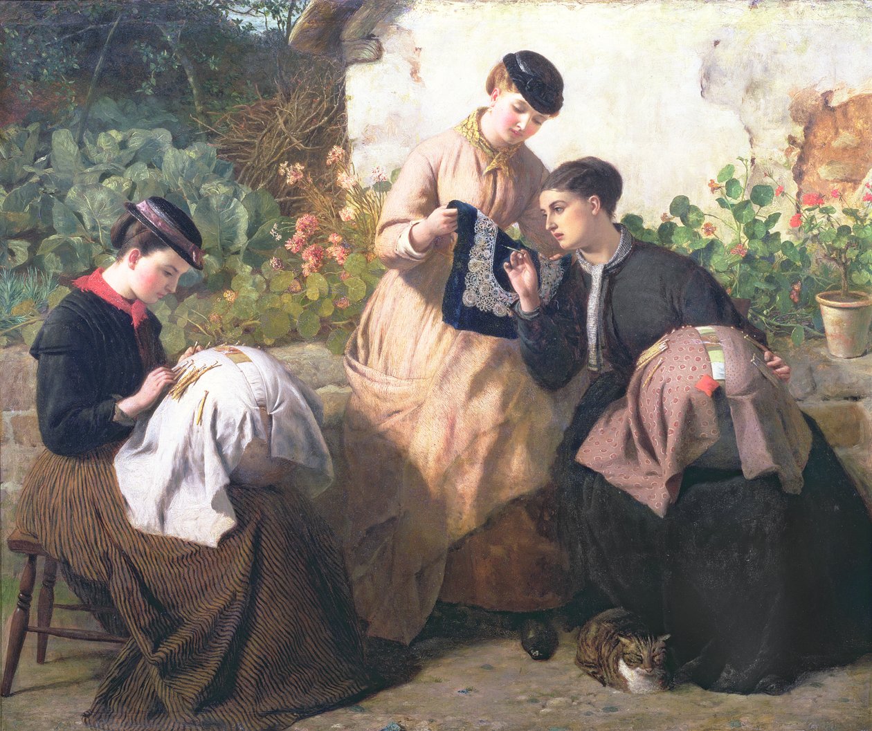Een Honiton kantfabriek, ca. 1869 door Frederick Richard Pickersgill