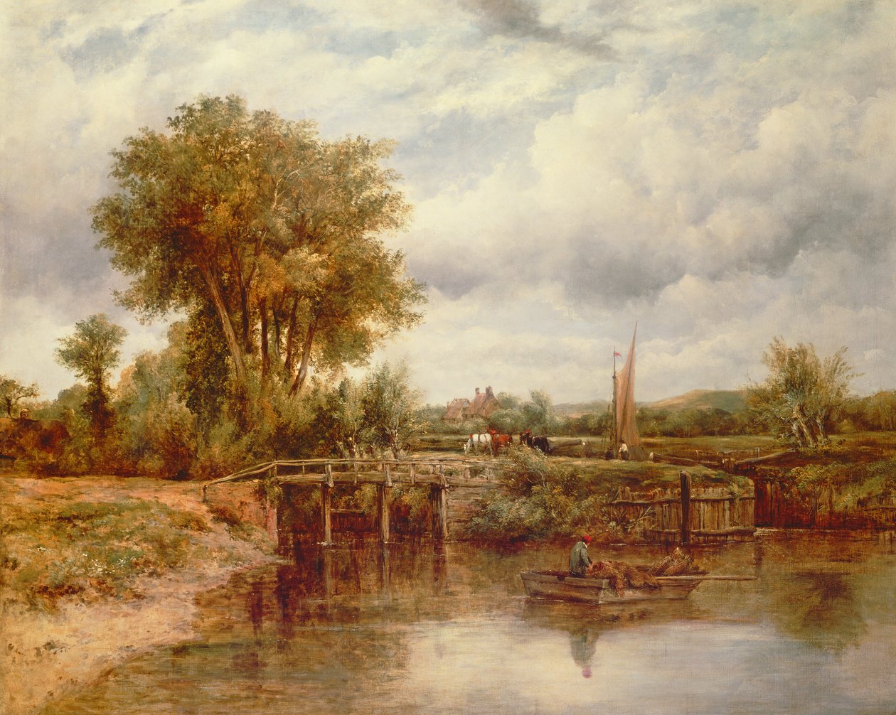 De sluis bij Dedham door Frederick Waters Watts
