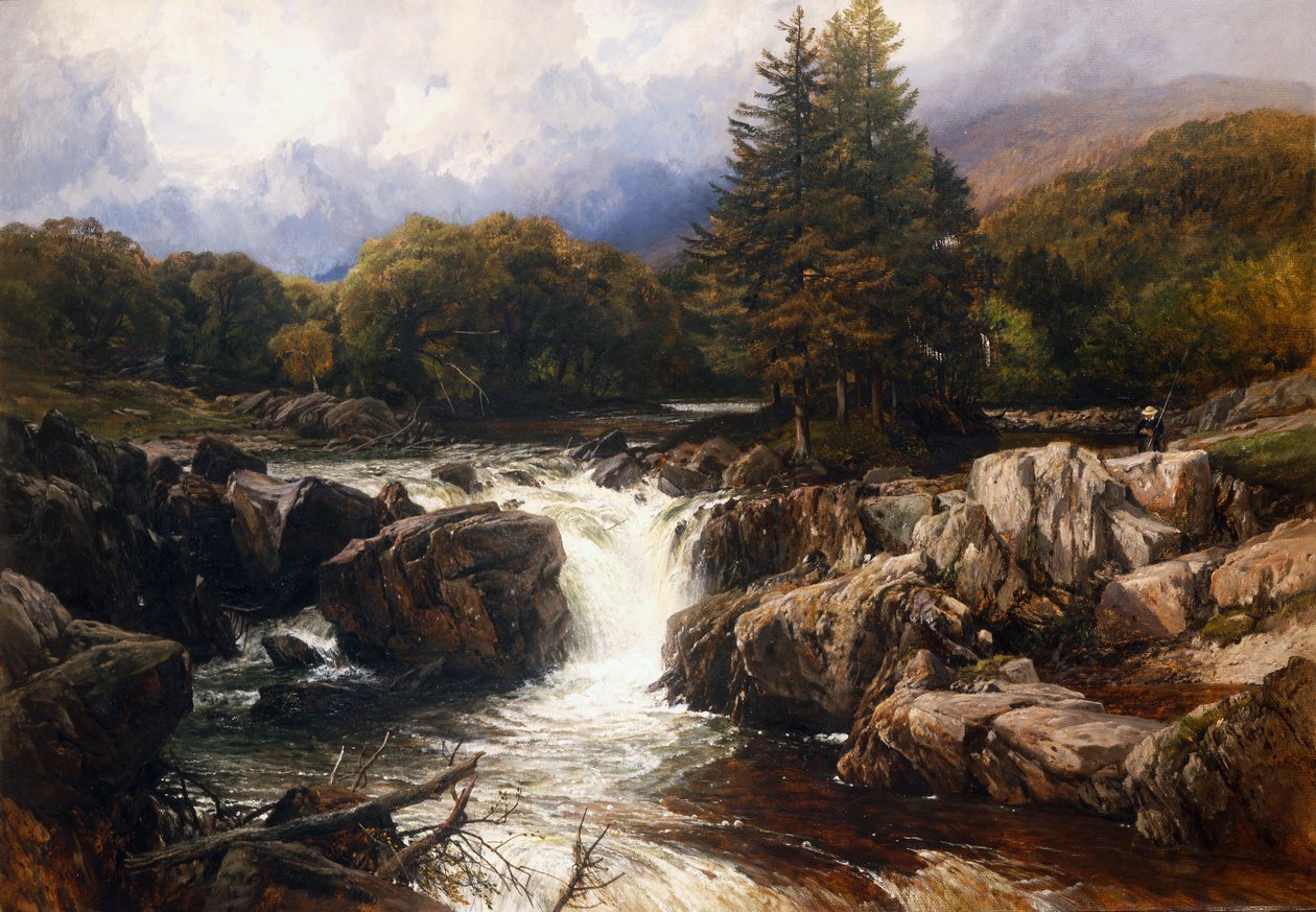 Welsh rivierlandschap door Frederick William Hulme