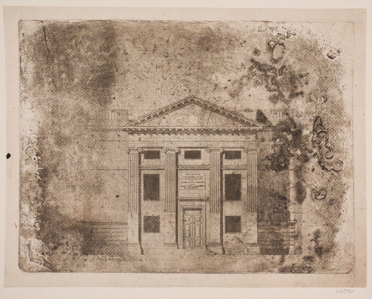 De gevel van het Koninklijk Theater door Frederik Ludvig  Bradt