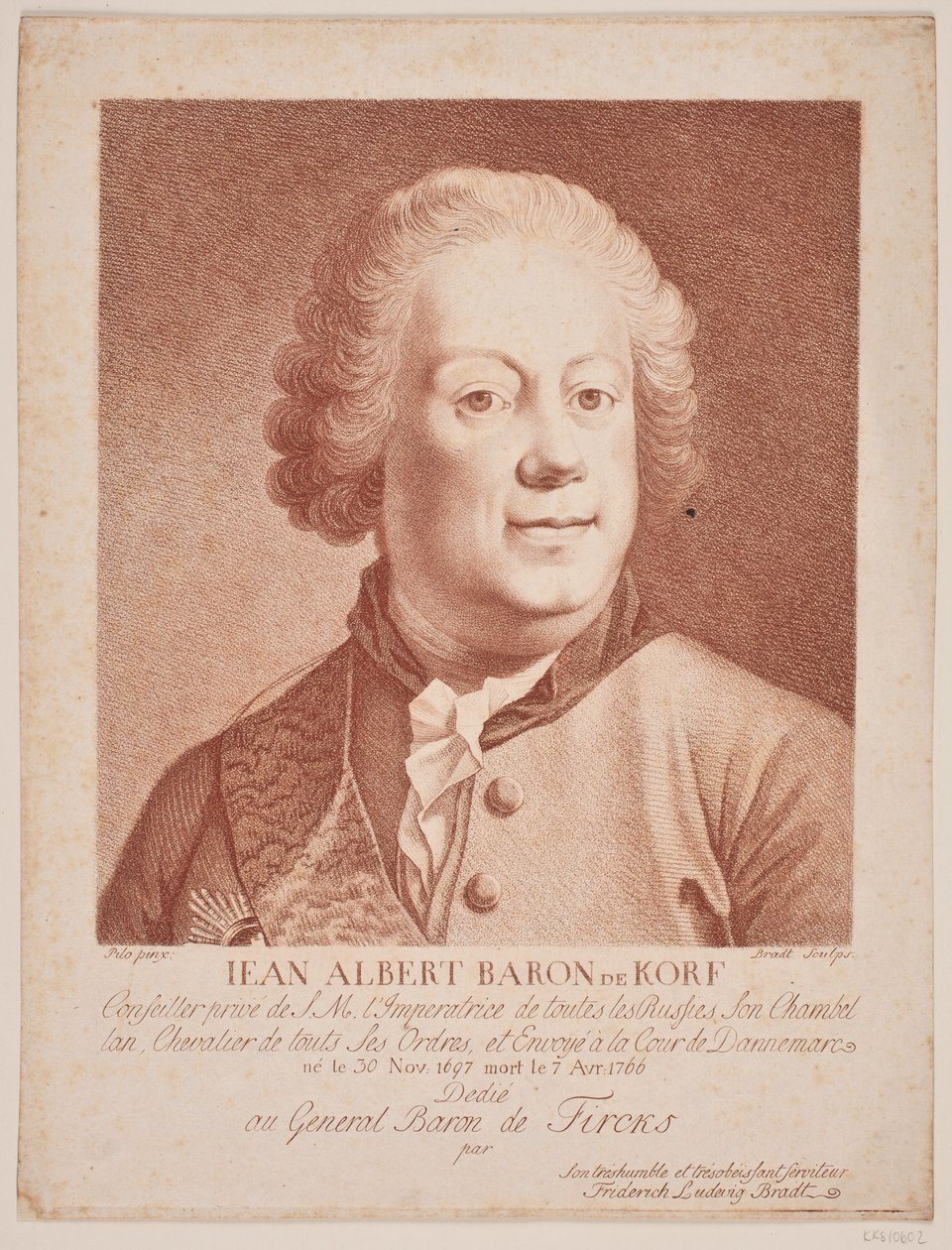 Russische gezant Baron Korf door Frederik Ludvig  Bradt