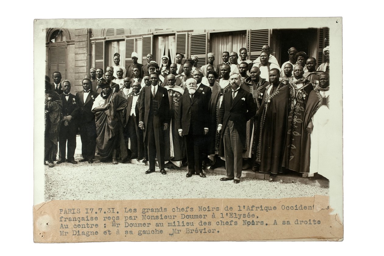 Hoofden van Frans West-Afrika, Frankrijk, 17 juli 1931 door French Photographer