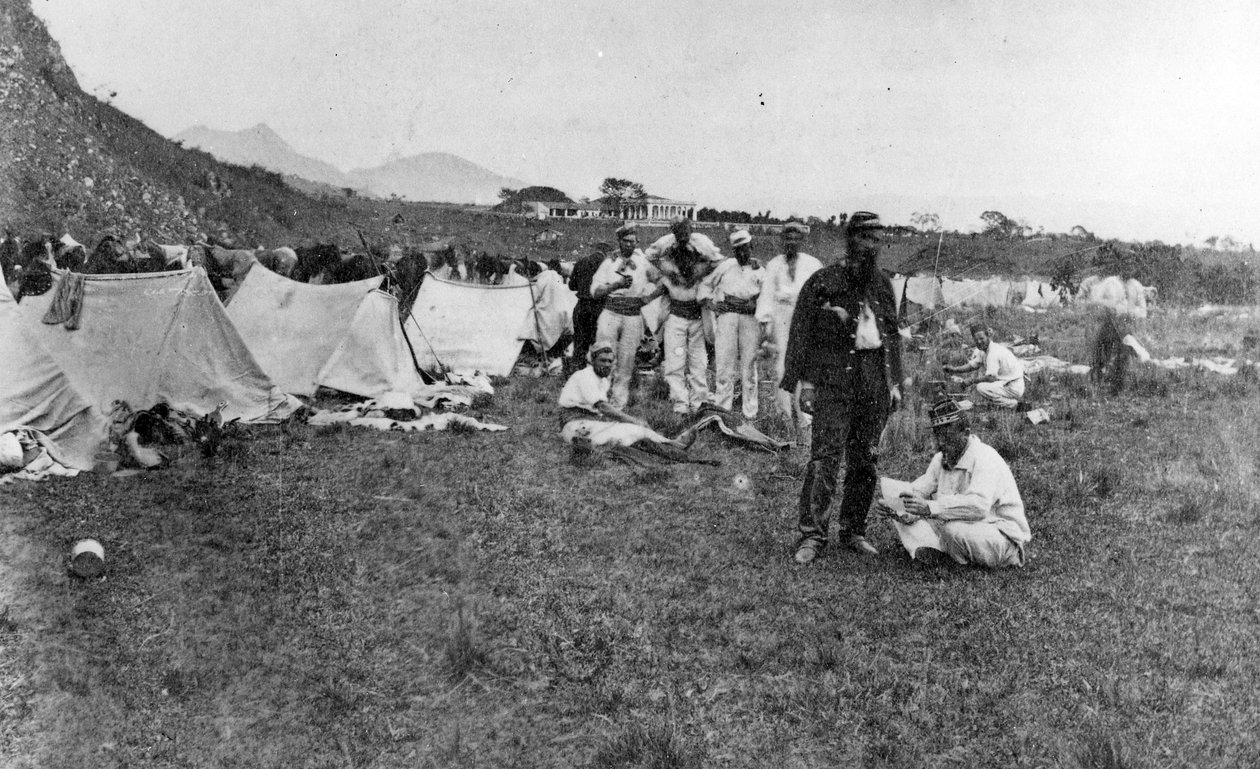Franse Soldaten in Kamp door French Photographer