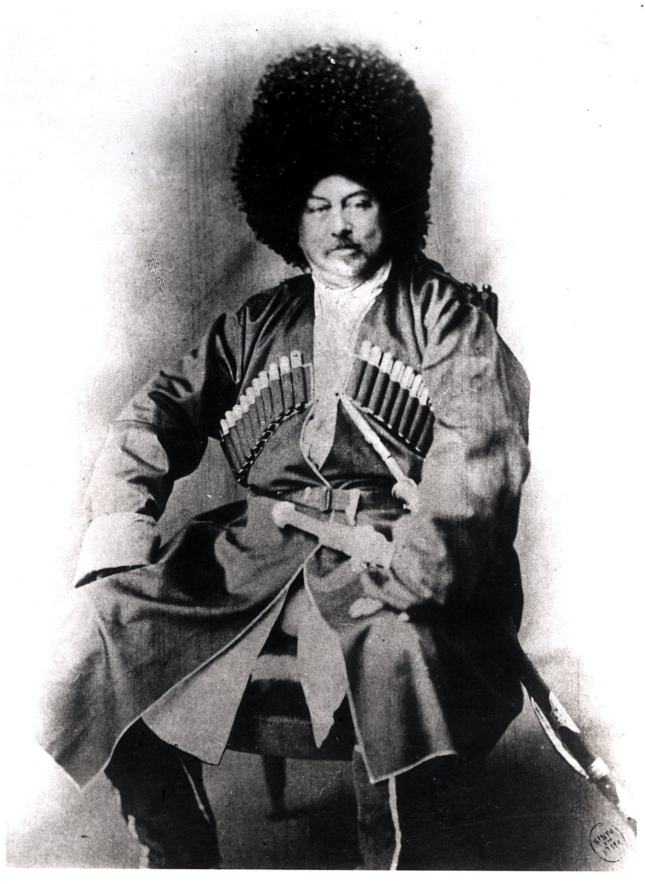 Portret van Alexandre Dumas Père (1802-70) in Russische kostuum door French Photographer