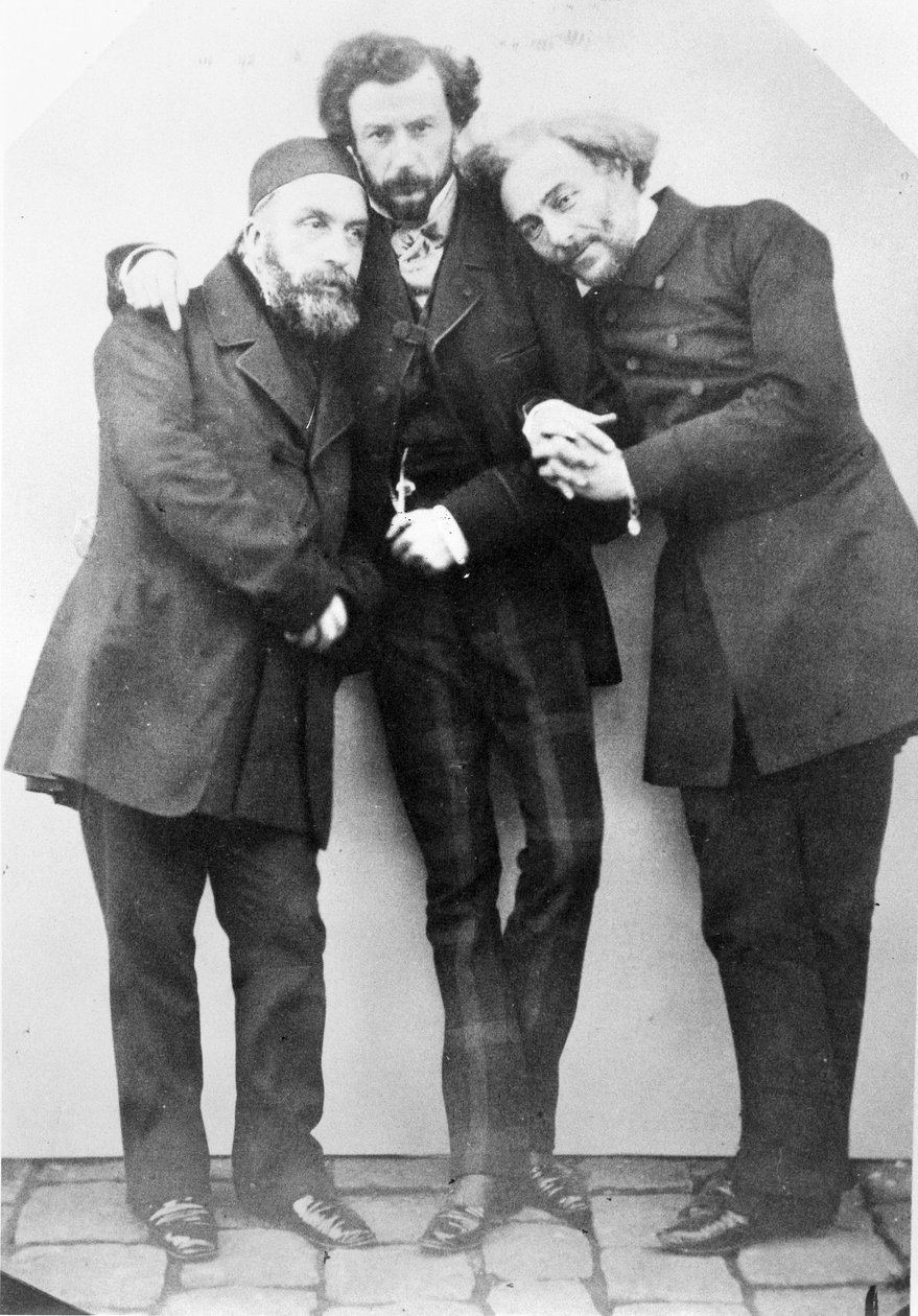 Portret van Charles Lambert-Bey (1804-64), Maxime Du Camp (1822-94) en Louis Jourdan (L. naar R.) door French Photographer