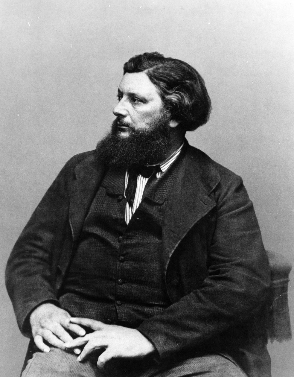 Portret van Gustave Courbet, c.1865-70 door French Photographer