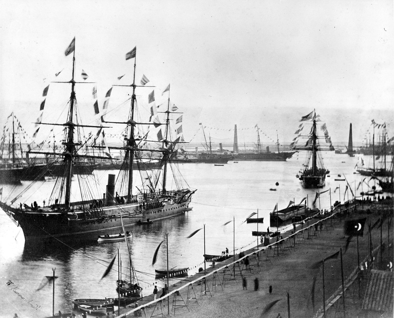 De Opening van het Suezkanaal, Port Said 1869 door French Photographer