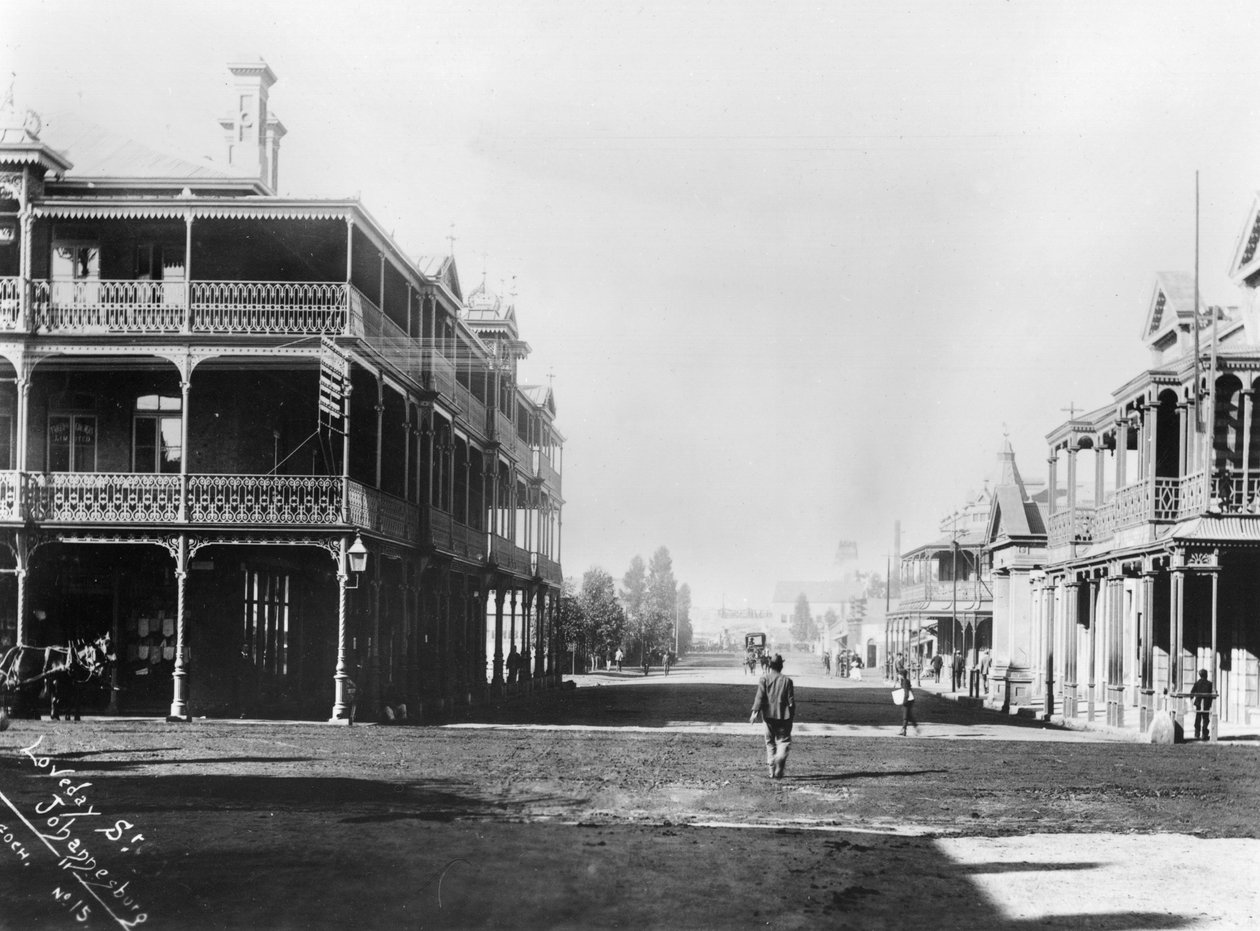 Uitzicht op Johannesburg, ca. 1900 door French Photographer
