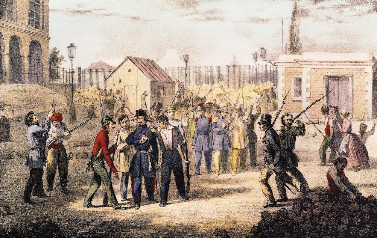 Aanval op de Barriere Fontainebleau, 25 Juni 1848 door French School