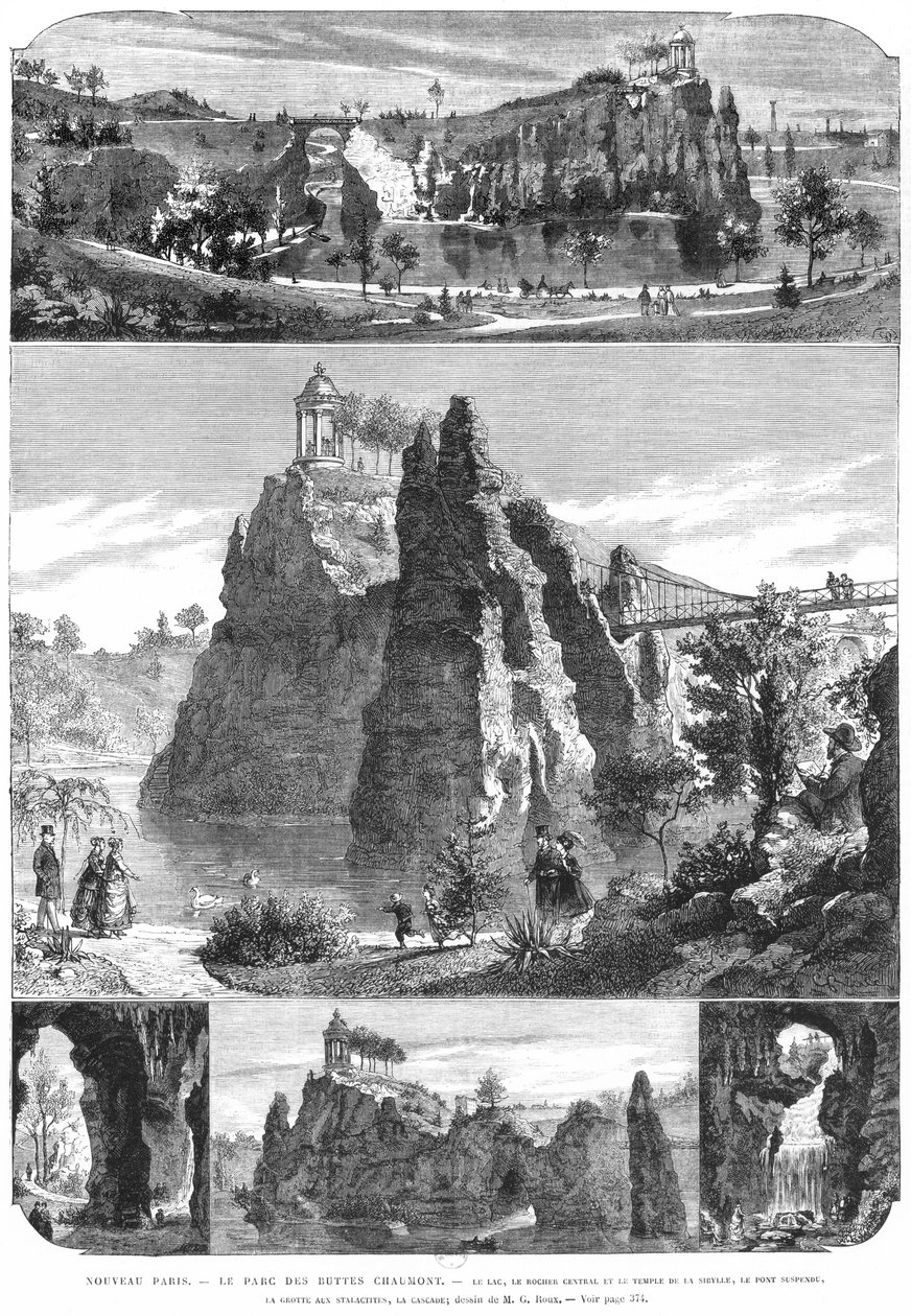 Buttes-Chaumont park, Nieuw Parijs door French School