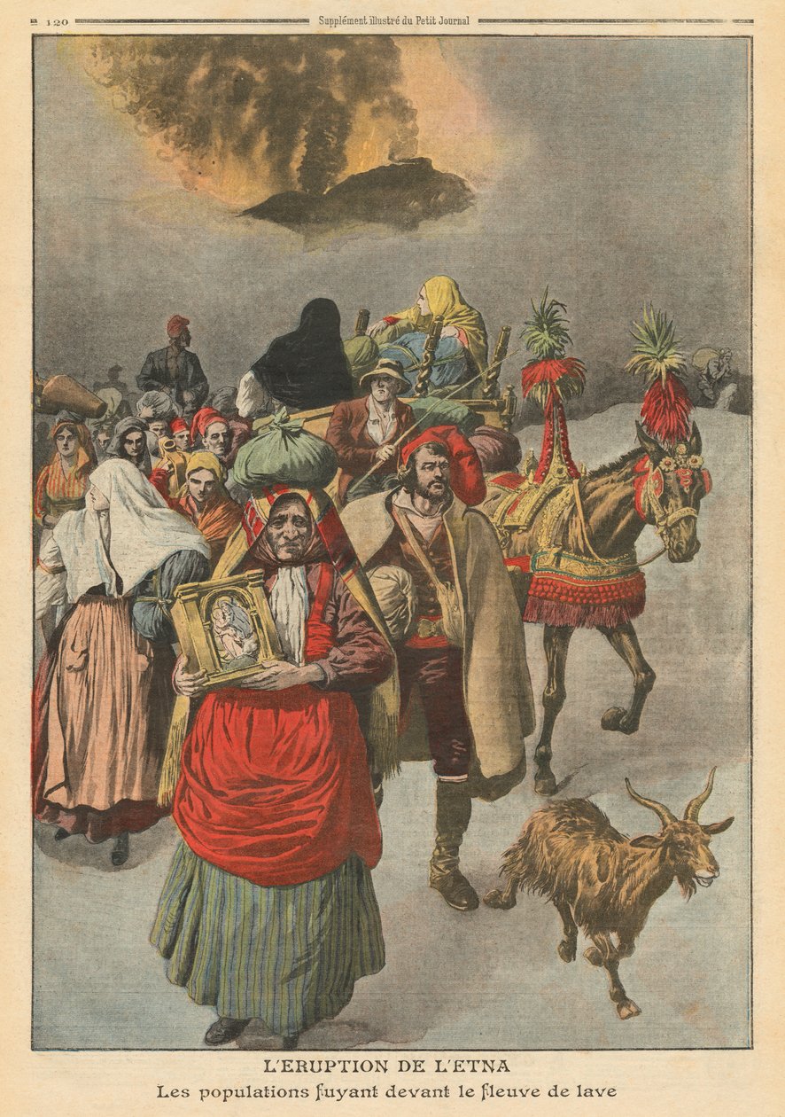 Uitbarsting van de Etna, illustratie uit 