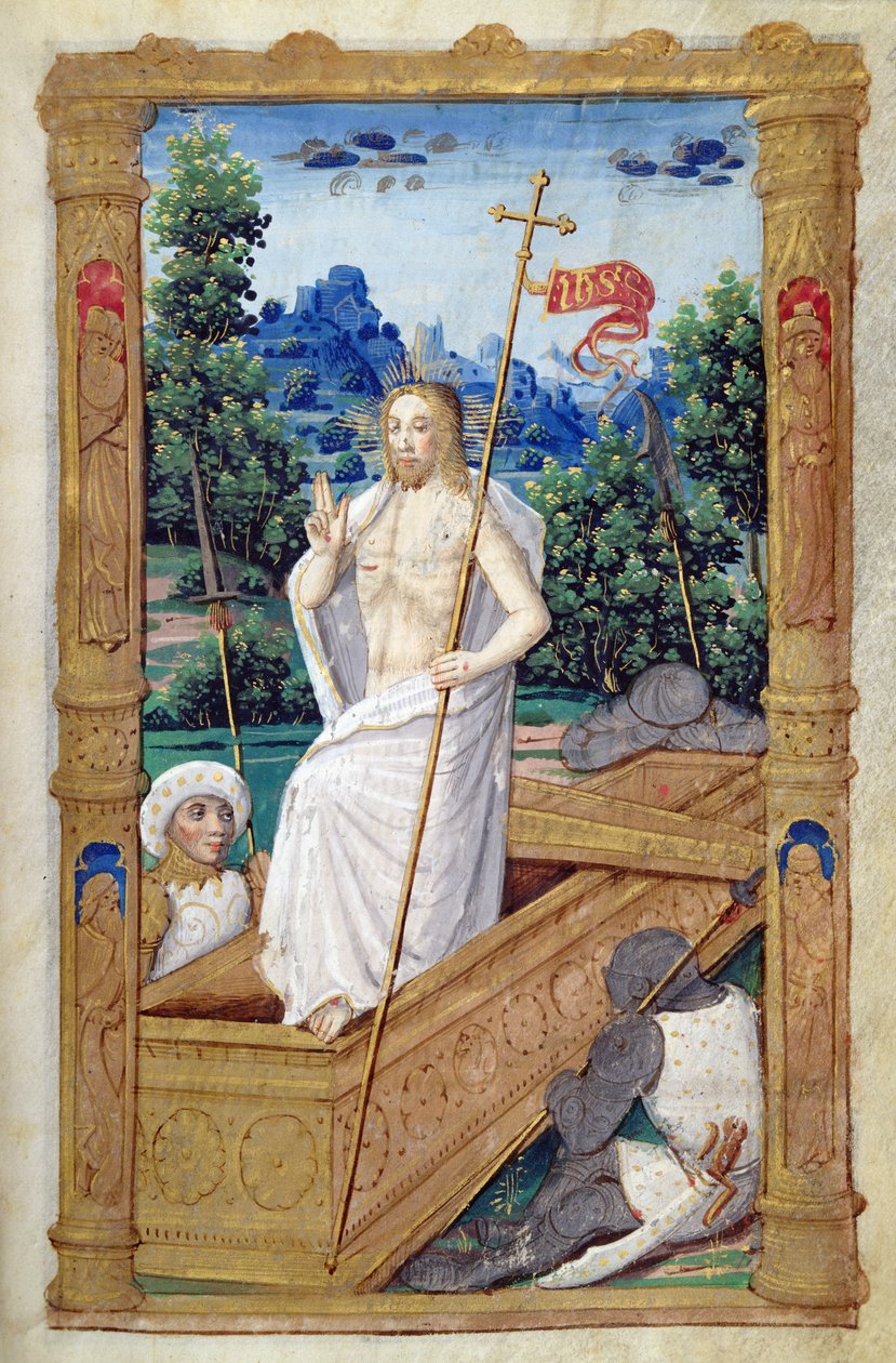 Fol.45r De Opstanding, uit Heures a lUsage de Rome door French School
