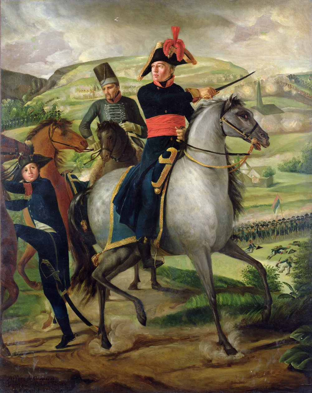Generaal Louis Marie Turreau de Garambouville (1756-1816) bij de Gravieres-affaire, 1800 door French School