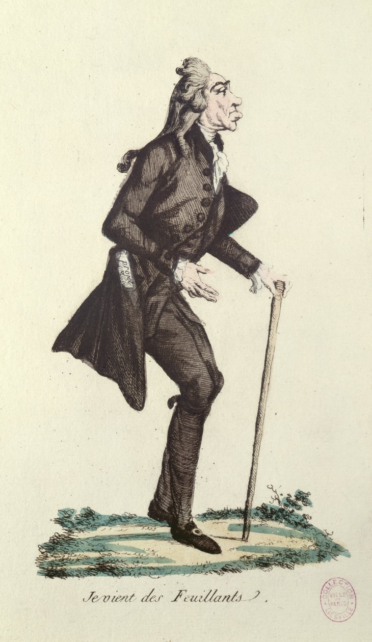 Je Viens des Feuillants, karikatuur van de Franse Revolutie, c.1791-92 door French School