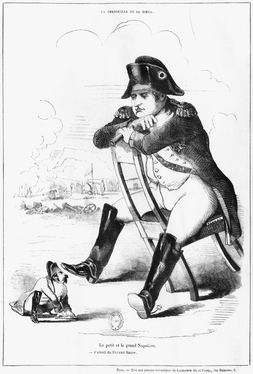 La Grenouille et le Boeuf: De Kleine en de Grote Napoleon I, karikatuur uit 