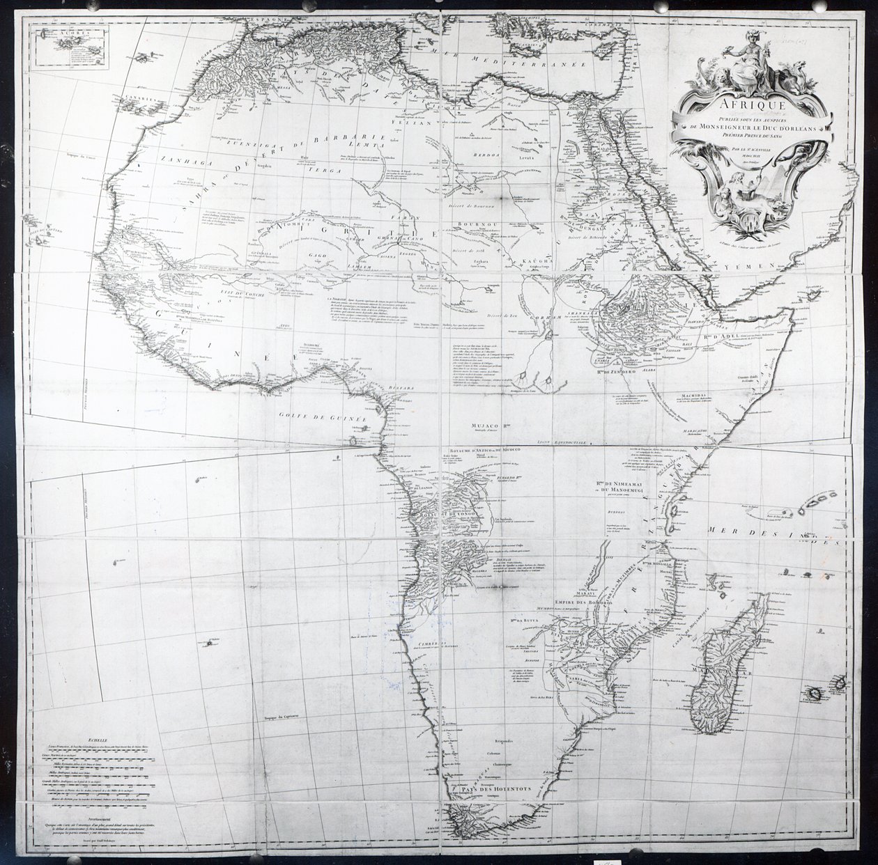 Kaart van Afrika, gegraveerd door Guillaume Delahaye, 1749 door French School