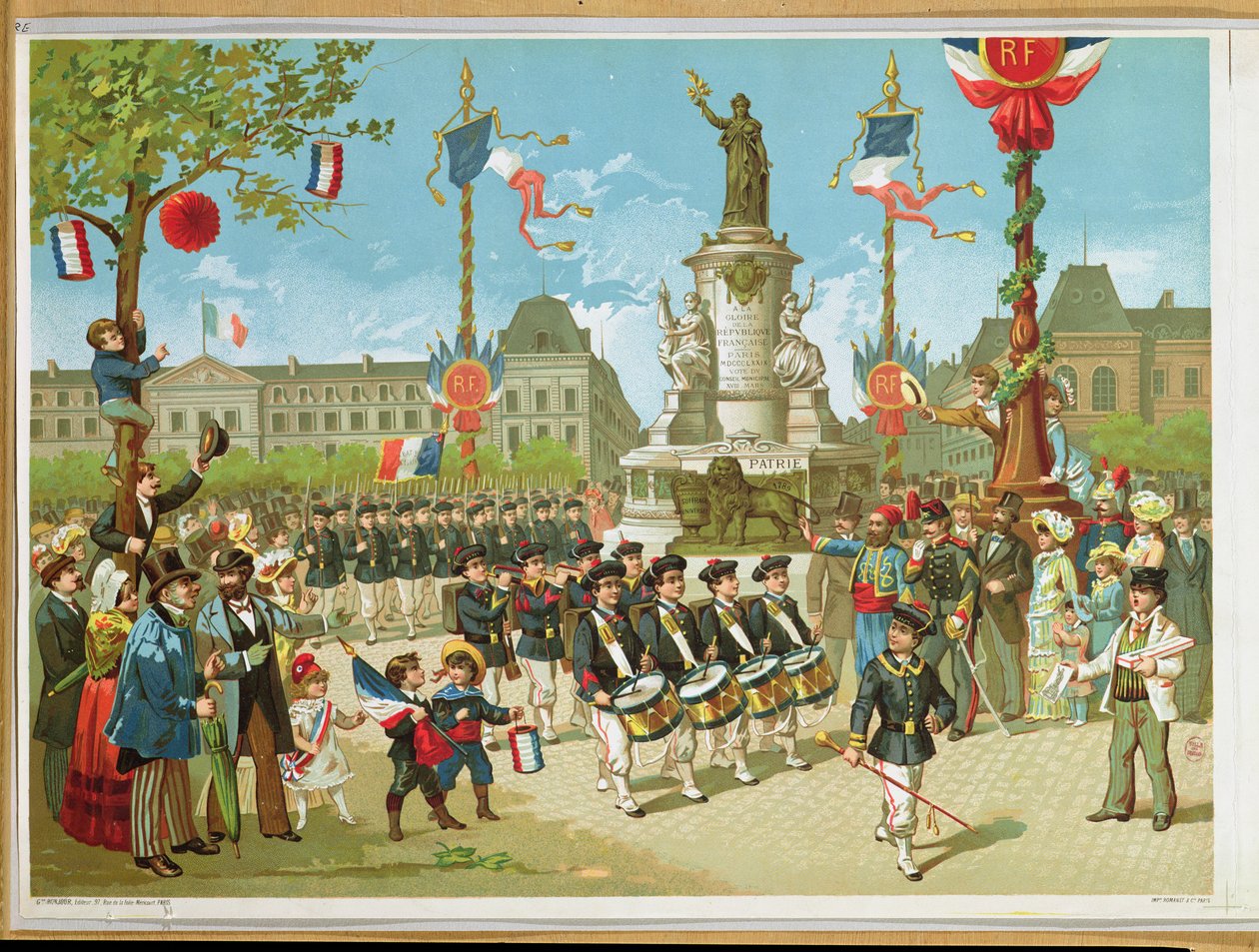 Defilé op de Place de la République, 14 juli 1880 door French School