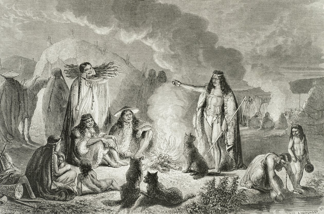 Inheemse Patagoniërs in de jaren 1850, uit 