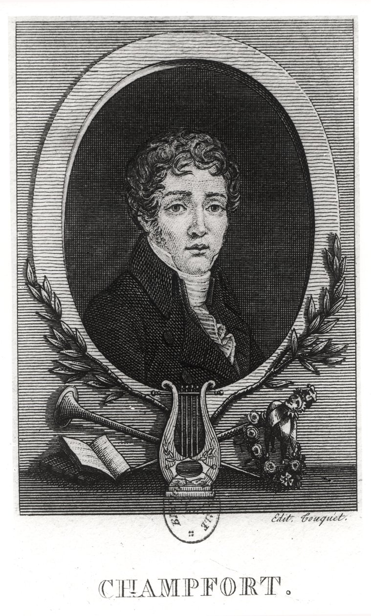 Portret van Sebastian-Roch Nicolas (1740-1794) bekend als Nicolas de Chamfort door French School