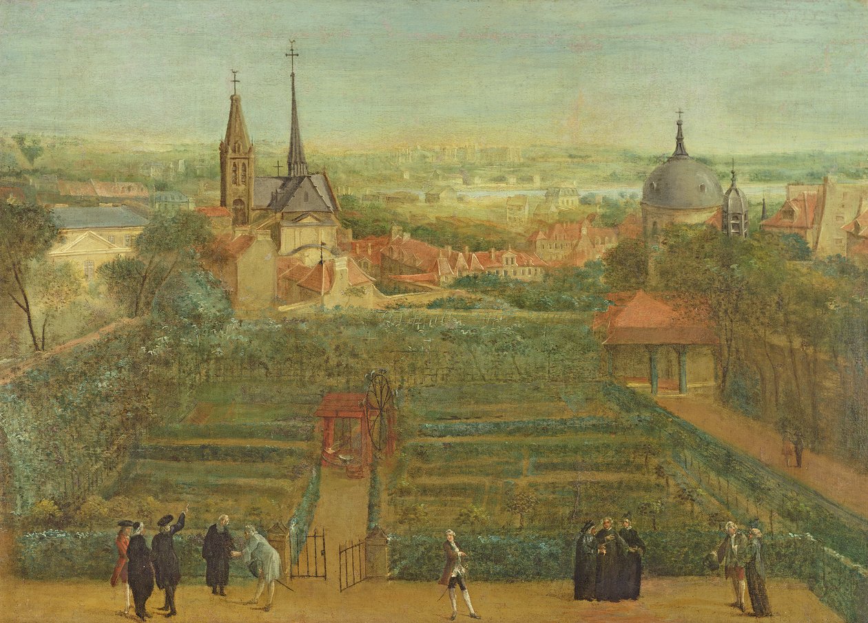 De Tuinen van de Vaders van de Christelijke Leer en de Abdij van St. Victor door French School