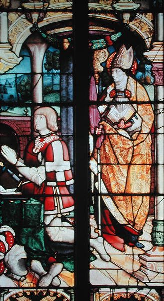 Raam dat Philibert II, hertog van Savoie en St. Philibert afbeeldt door French School