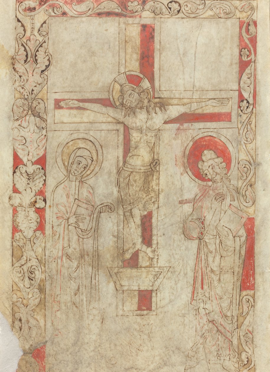 De Kruisiging (verso) door French 12th Century