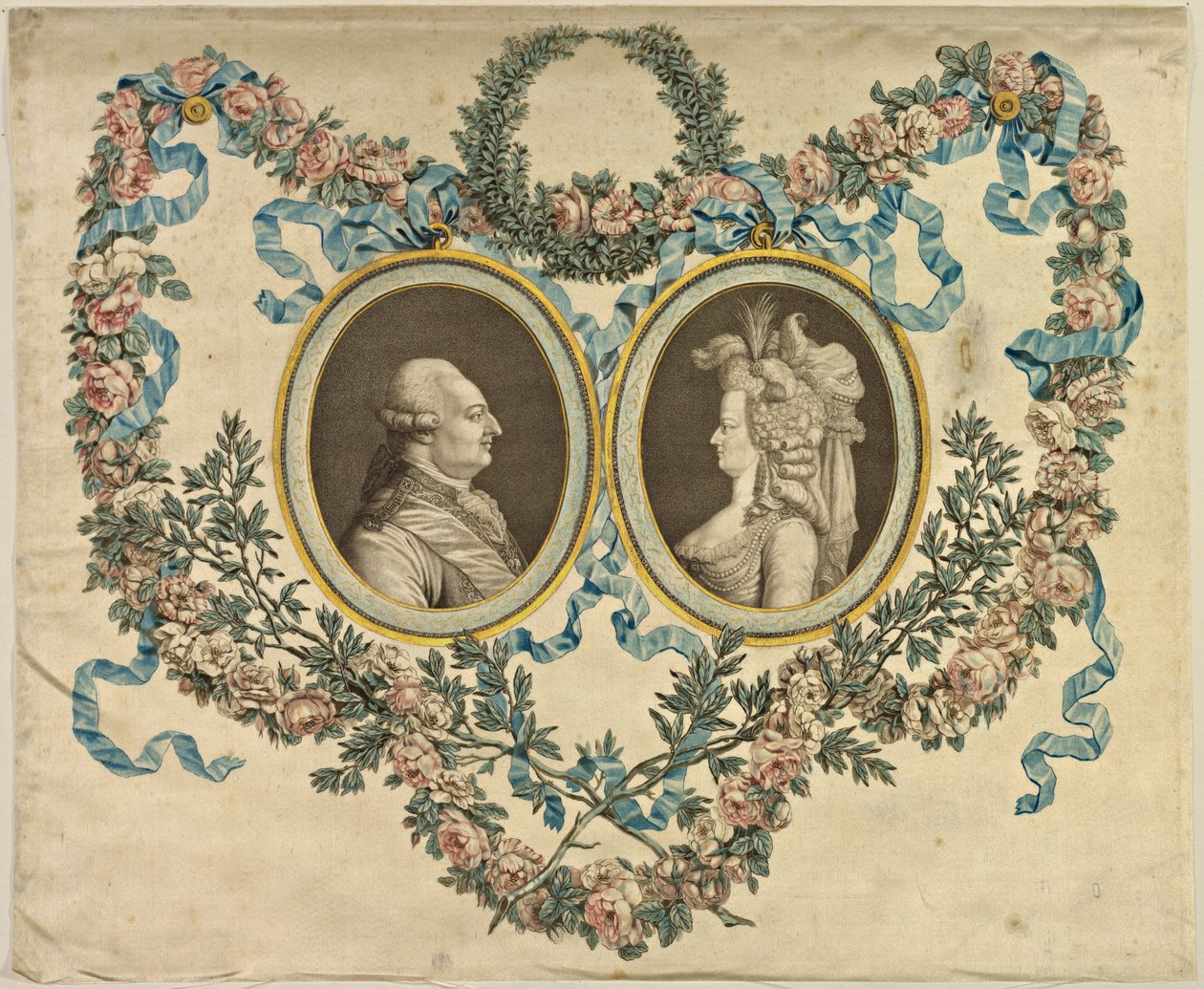 Lodewijk XVI en Marie-Antoinette door French 18th Century