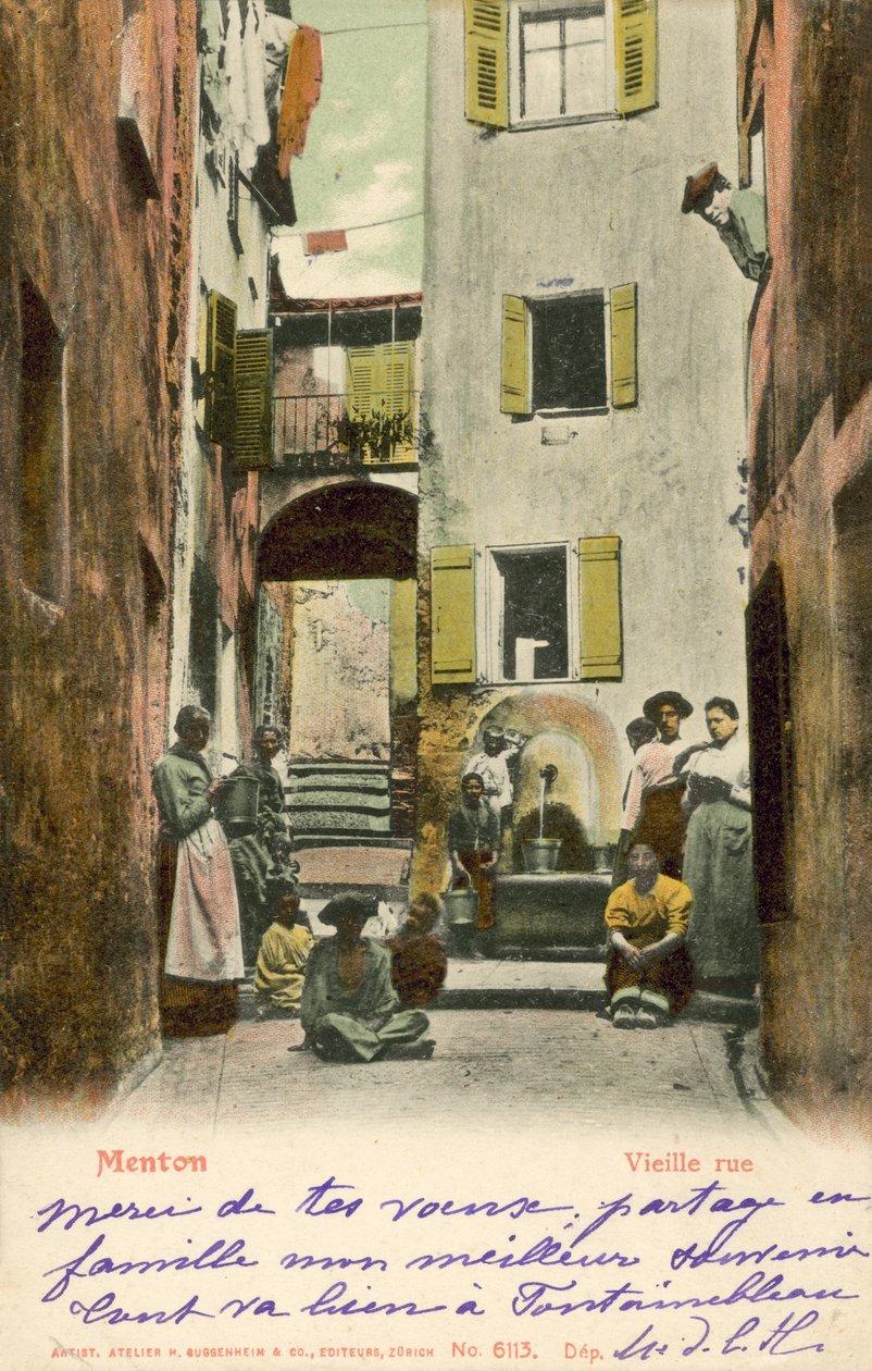 Menton, Frankrijk, oude straat door French Photographer