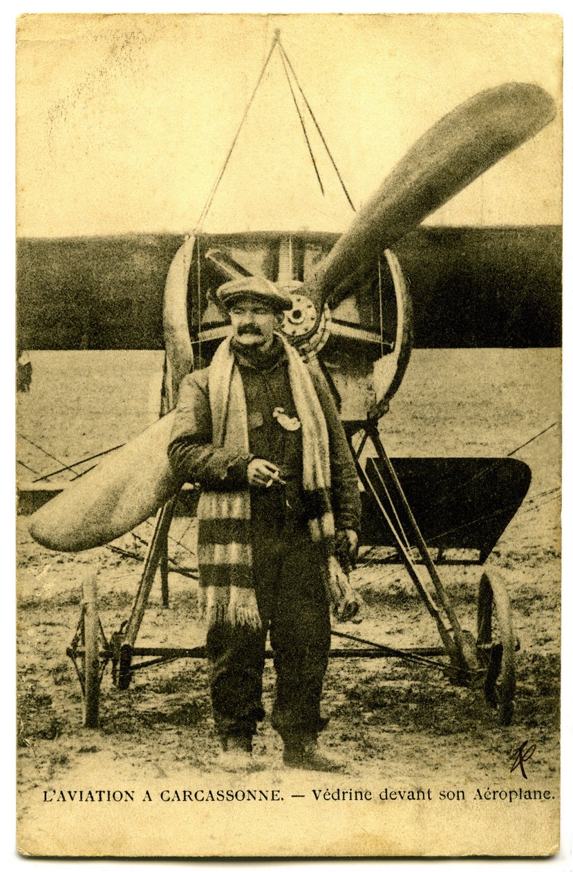 De beroemde vliegenier Jules Vedrines door French Photographer