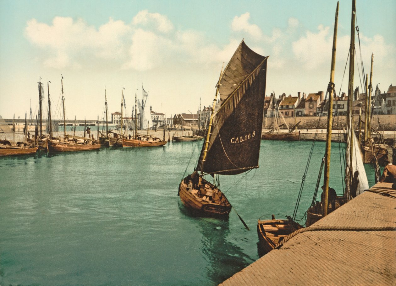 Uitzicht op de haven van Calais, 1890-1900 door French Photographer
