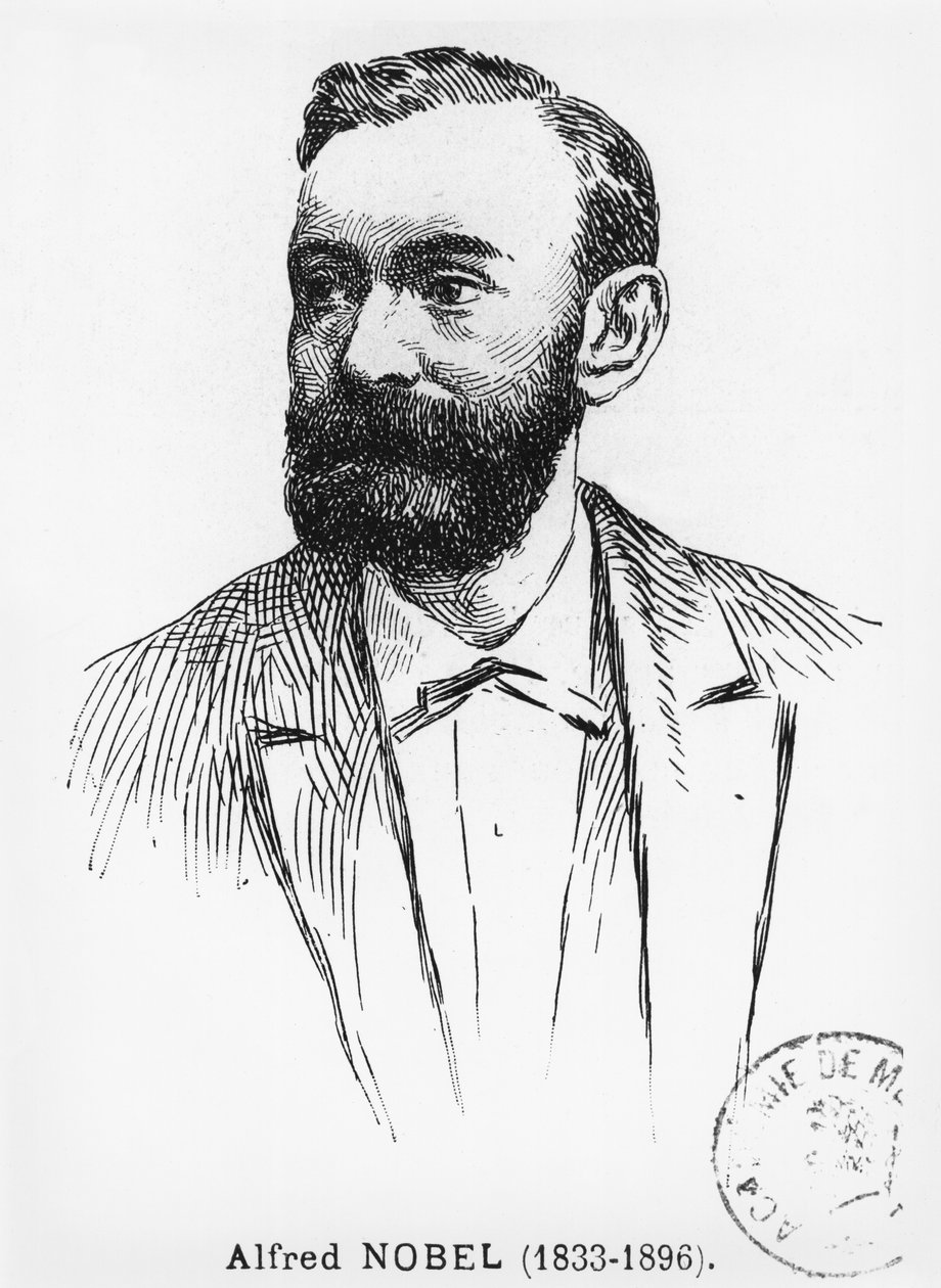 Alfred Nobel (1833-96) door French School