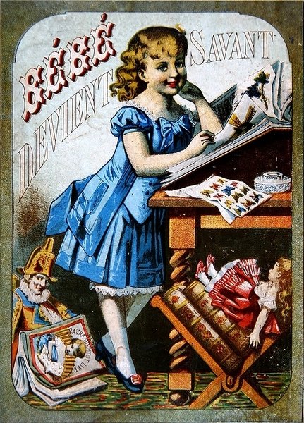 Baby wordt een Geleerde, ca. 1870 door French School