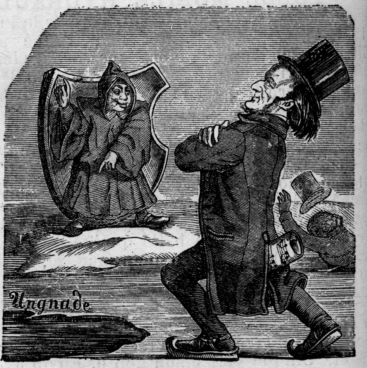 Cartoon van de Duitse componist Richard Wagner (1813-1883) door French School