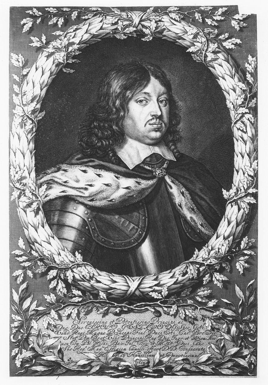 Karel X Gustaaf van Zweden (gravure) door French School