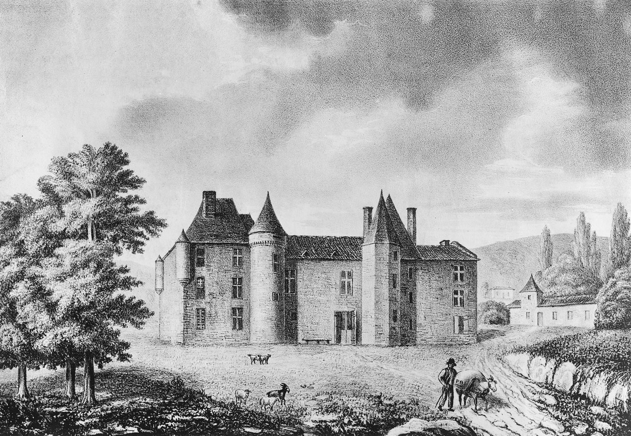 Chateau de Montaigne, Dordogne (gravure) door French School