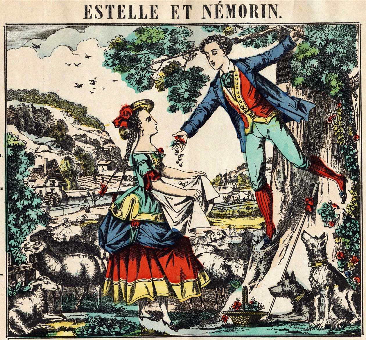 Estelle en Nemorin. Afbeelding van Epinal door French School