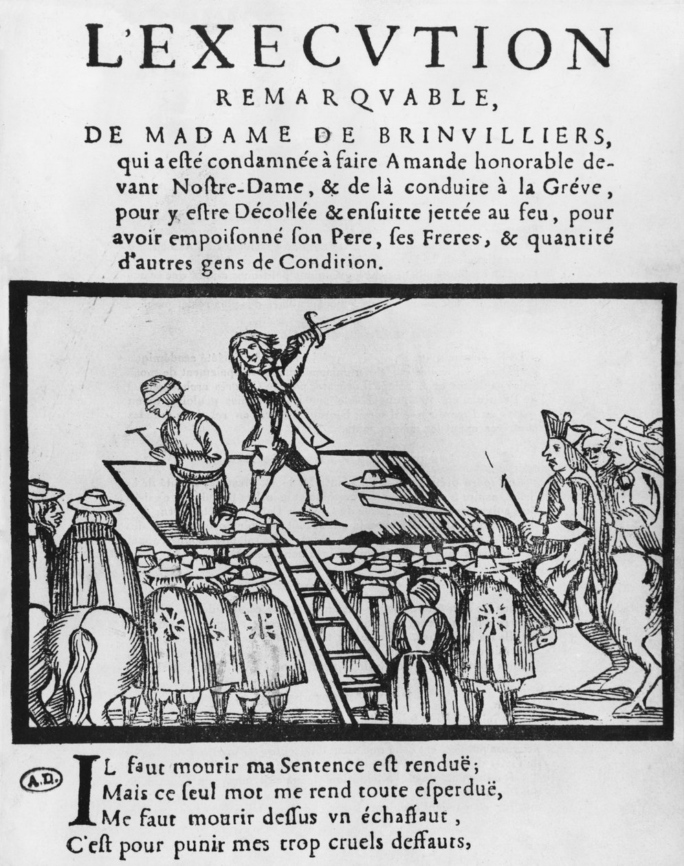 Executie van de Markiezin de Brinvilliers, 1676 door French School