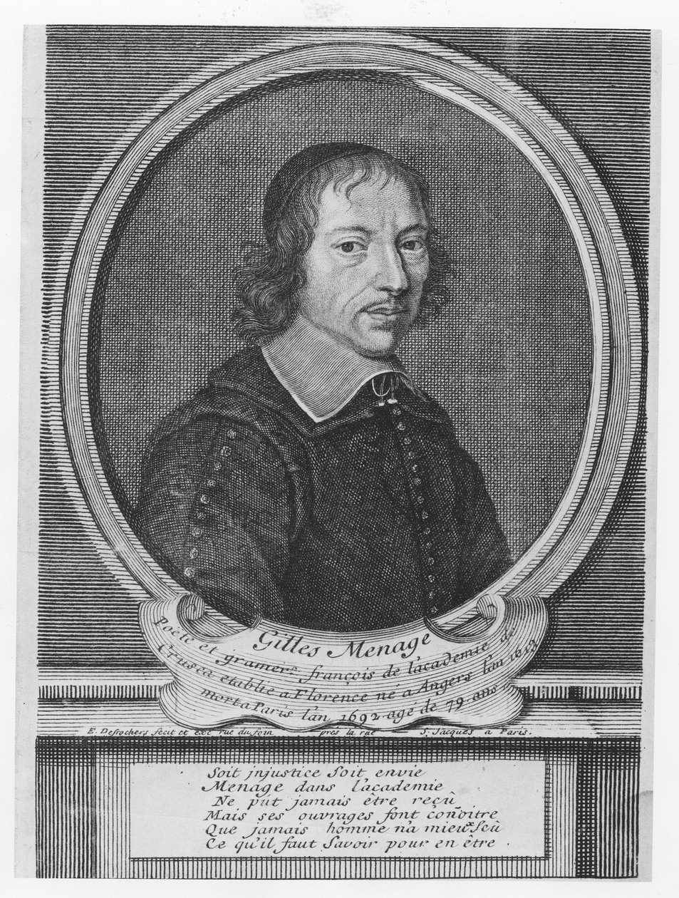 Gilles Ménage (gravure) door French School