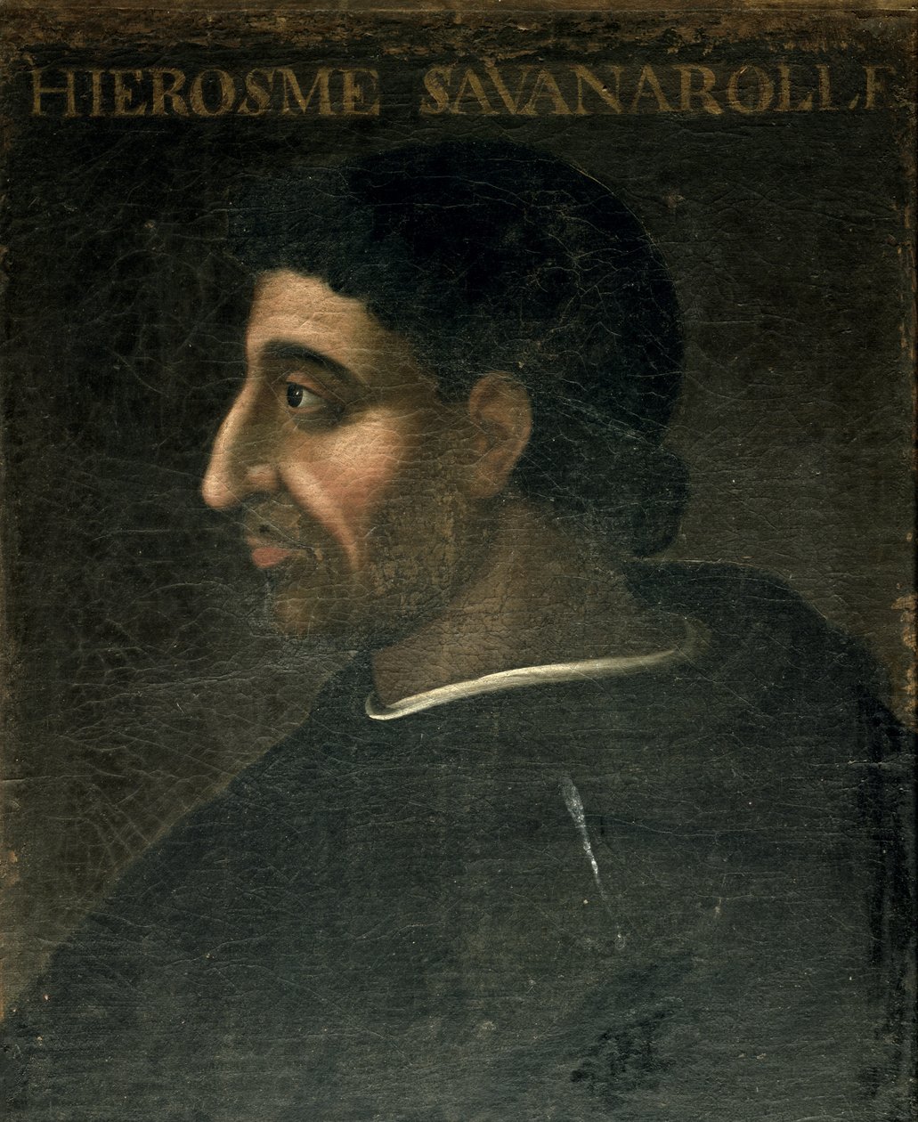 Girolamo Savonarola (1452-98) door French School