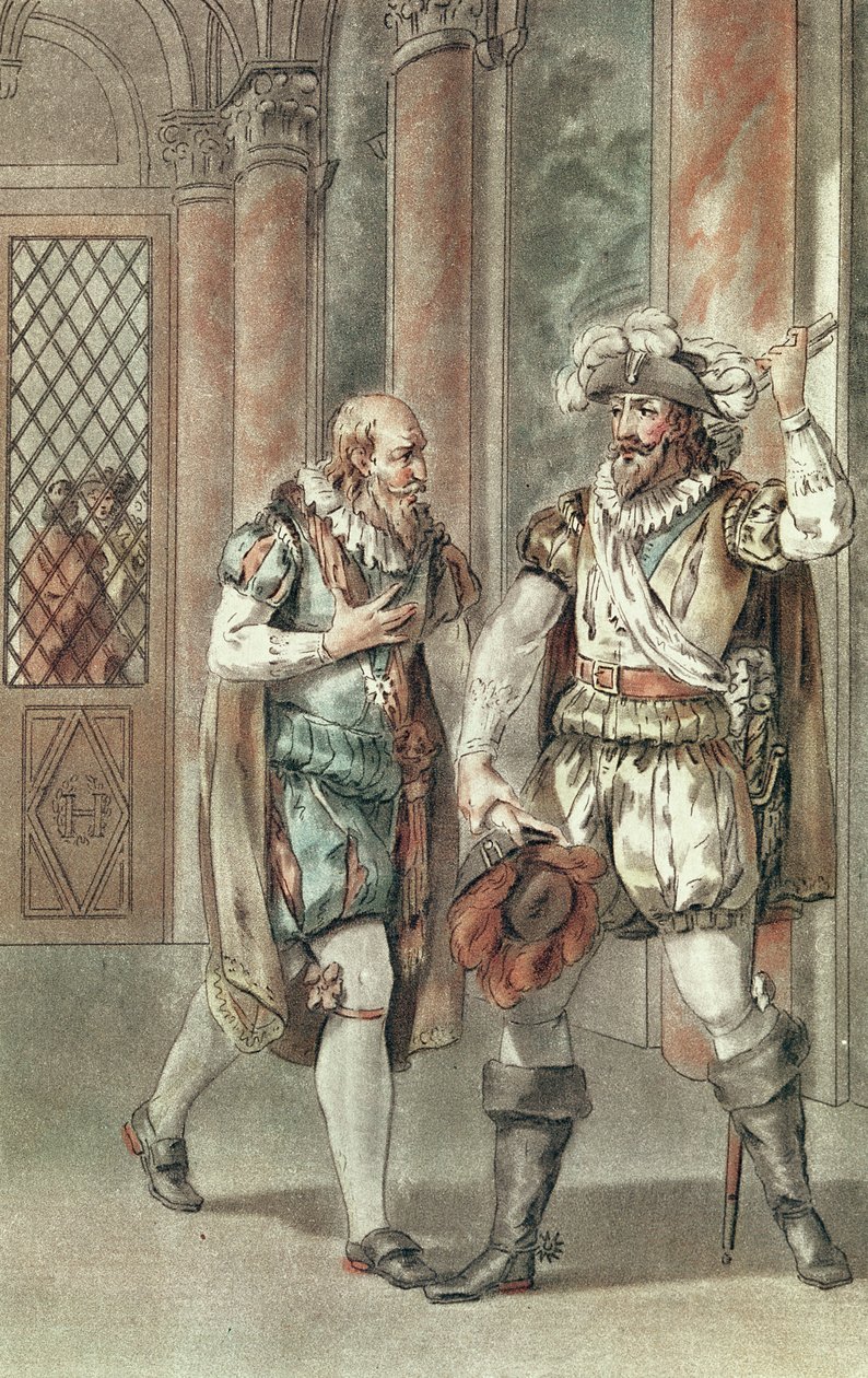 Hendrik IV in gesprek met Sully door French School
