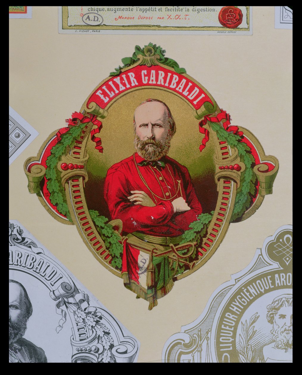 Etiket voor Elixir Garibaldi door French School