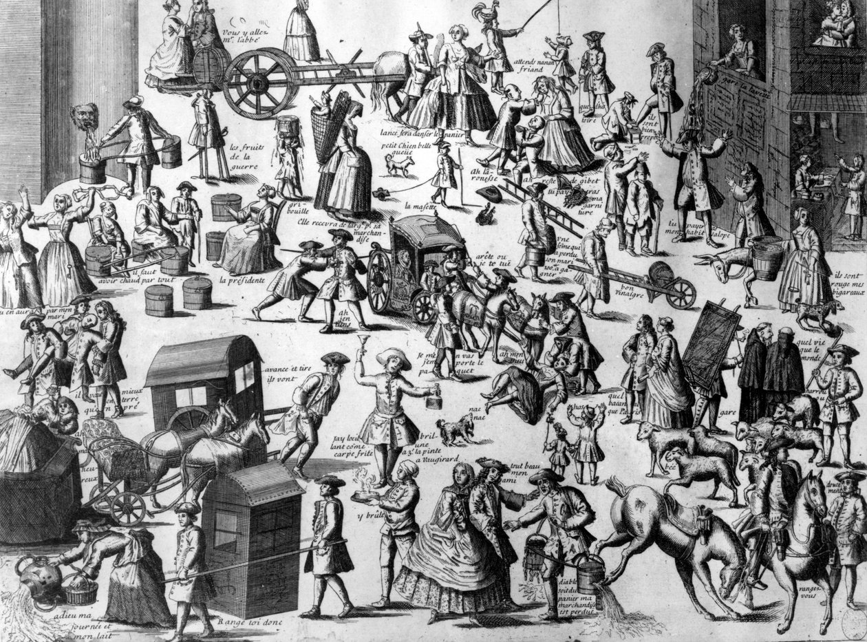 Les Embarras de Paris, ca. 1720 door French School