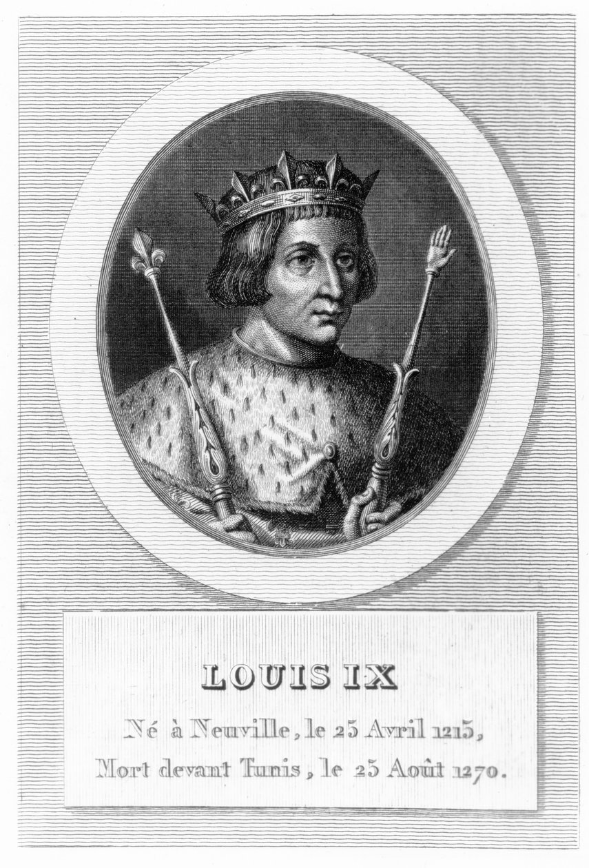 Lodewijk IX (Saint-Louis) (gravure) door French School