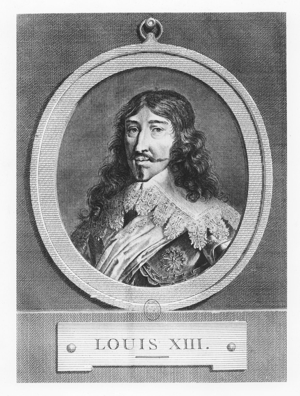 Lodewijk XIII, Koning van Frankrijk (gravure) door French School