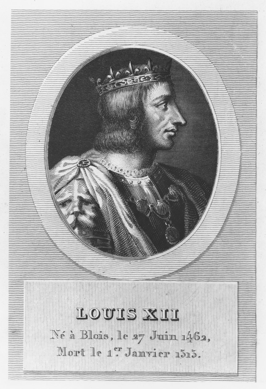 Lodewijk XII, Koning van Frankrijk (gravure) door French School