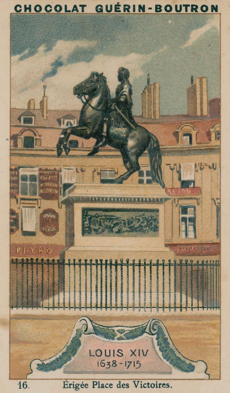 Lodewijk XIV, 1638-1715, Opgericht op Place des Victoires door French School