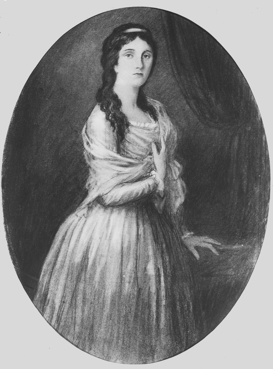 Lucile de Chateaubriand op 25-jarige leeftijd (litho) door French School