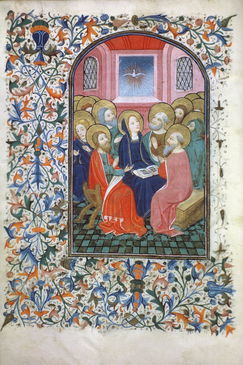 Ms Gen 288 f.23v Pinksteren, ca. 1460 door French School