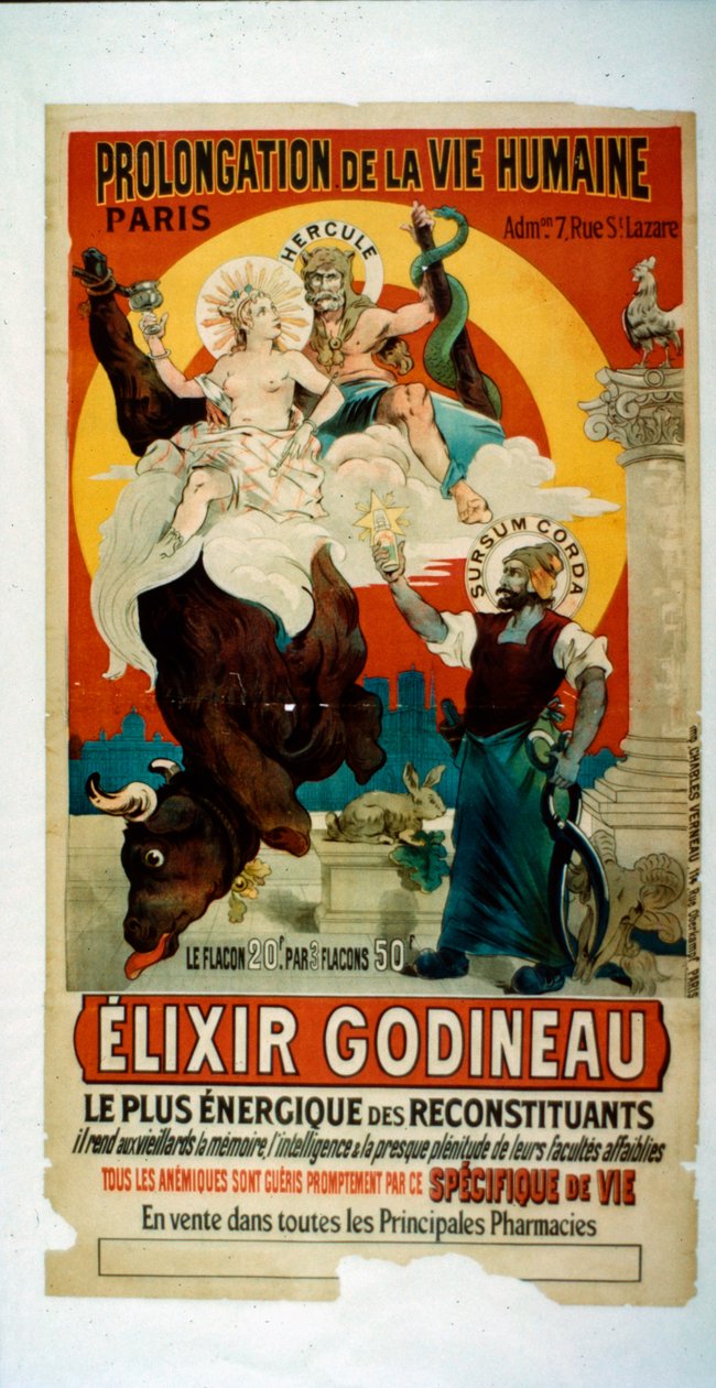 Poster voor Elixir Godineau, ca. 1900 door French School
